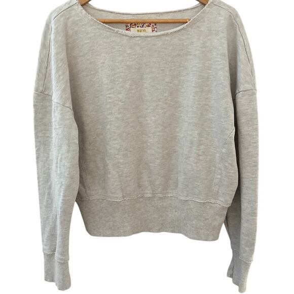 Anthropologie Maeve Ligonier Terry Sweatshirt Light Gray Size Large - Picture 4 of 11